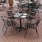 Flash Furniture Lila 27.5in Black Square Aluminum Indoor-Outdoor Table Set with 4 Black Slat Back Chairs TLH-ALUM-28SQ-017BK4-GG - alternate 9
